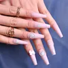 Нажмите на гвозди длинные фальшивые ногти Акриловые европейские и американские замороженные леопардовые ногти или женские девушки