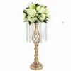 Hohe Hochzeitsfeier Tisch Mittelstücke Home Hotel Coffee Shop Dekoration Metall Crystal Flower Vasen Halter Stand Rack Road Lead IMake170