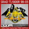 OEM karosseri för SUZUKI SRAD TL1000R TL-1000 TL 1000 R 98-03 Kropp 118NO.4 TL-1000R TL1000 R 98 99 00 01 02 03 TL 1000R 1998 1999 2000 2001 2002 2003 Fairing Kit Yellow Factory