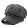 Berets Wuaumx 2022 Twill Sboy Cap для мужчин Женщины Осень твидовые восьмиугольные шляпы Винтажные художники детектива шляпы ретро бейсбол