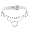 Bälten 1pc sexig halsband för kvinnor harajuku chocker hjärta lås nyckel niten svart goth punk chokers gothic choker hip hop bondage cosplaybelt b b