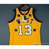 Chen37 Özel Erkekler Gençlik Kadınları Vintage Wilt Chamberlain 1972 All Star College Basketball Forma Boyutu S-4XL veya özel herhangi bir isim veya numara forması