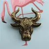 Штифты броши Bull Head Brooch Древнее золотое серебряное сплав сплав животных Знаки корсаж