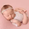 生まれたPographs Propss Pearl Baby Headband Diamond Mosaic Hairband for Girls Nylon Head Band Kids Hair Accessories Cute 220617