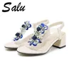 Dress Shoes Salu Sandals Women Summer Rhinestone Wedding Party Woman T-starp Ladies High Quality Female 220318