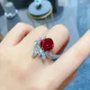 Bröllopsringar 2022 Delikat Princess Cut Silver Color Ring for Women Vintage Fashion Jewelry Bridal Engagement Accessories Rita22