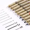 Sakura syringe pen Micron Markers Writer Brush Different Tip Black Fineliner Sketching Pens Office School Stationary Tools WH0239