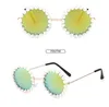 Crianças Óculos de sol Metal redondo pérolas garotas boby infantil óculos de sol gafas de sol uv400