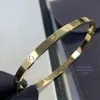 Bracciale stretto del braccialetto d'amore Bracciale Gold Au 750 18 K Never Fade di alta qualità 1619 Dimensioni con Box Replica ufficiale di alta qualità Luxu4611099