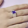 Endy Jewel Luxury Bear Ring Jewelry 925 Серебряный серебряный цвет стерлингового серебряного цвета с огражденным аметистом MO подходит для европейского дизайнерского стиля35557891940105