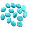 Naturel Howlite Turquoise Ovale Dos Plat Gemme Cabochons Guérison Chakra Cristal Pierre Perle Cab Couvre Aucun Trou pour la Fabrication de Bijoux Artisanat