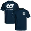 T-shirts pour hommes T-shirt d'été Hommes Scuderia Alpha Tauri Team Tshirt Formule Un Uniforme Costume de course F1 Moto Tee Cyclisme Jersey Clo