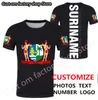 Surinam T Shirt DIY Ücretsiz Özel İsim Numarası Erkek Kadın Joker Yüz Moda Gevşek O Boyun Yaz Mens 220616