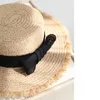 Breda brimhattar Dolphin Desinger Summer Beach Straw Raffia Hat Sun Protection Sweet Korean Bow Cap Temperament Flat Hatswide pros22