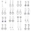 Boucles d'oreilles de créateur de fleurs douces pour femmes avec perle de luxe cristal brillant 925 boucles d'oreille de trèfle en argent sterling bijoux de fête