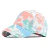 Visors Window Wind Deflector Women Casual Tie Dye Gedrukte kleurrijke honkbalpet Piekkleding voor tennis Women Visors Oliv22