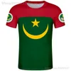 MAURITANIA T SHIRT BEZPŁATNĄ Niestandardową Numer Numer MRT T-shirt Flaga Mr Islamic Arabic Country Arabic Print Po Text Ubranie 220609