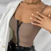 Women's Tanks & Camis Ribbed Women Bustier Corset Crop Top Bralette Tank Camisoles Sexy Spaghetti Strap Low Cut Backless Vest Lady Slim Crop