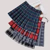 FESTY KARY mode femmes taille haute jupe plissée Y2K été décontracté Kawaii jupes à carreaux coréen mignon école Mini 220317