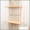 기타 가정 장식 정원 Boho Woven Wood Shelf Tapestry면 로프 벽 떠 다니는 절묘한 솜씨 미니멀하고 내구성있는 드롭 배달