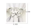 Portatovagliolo da sposa a forma di cuore Portatovagliolo in metallo color argento con fibbia San Valentino Matrimonio-Cena Feste Decorazioni per la tavola Portatovaglioli GCF14310