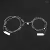 Lien chaîne mode créative en acier inoxydable combinaison coeur pendentif double couche bracelet pour hommes femmes amour promesse couple bijouxLink La