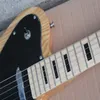 사용자 정의 6-String 전기 기타, 목재 색상 크롬 도금 하드웨어 검은 장식 보드, 메이플 지판