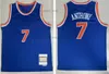 Maglie da basket cucite retrò 3 John 7 Carmelo Starks Anthony 10 Walt 30 Bernard Frazier King Patrick 33 Ewing 91-92 84-85 72-73 Jersey White Blue