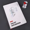 Notepads Galaxy Exploration Creative Hardcover Band Notebook A5 Diary Agenda Grid / Blank Papper 96 Sheets DIY 2022 Planner