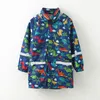 Cappotto impermeabile per bambini Abbigliamento Trench con cappuccio stampato carino Giacca impermeabile per bambini media e lunga per esterni con tasca M4112