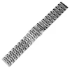 Watch Bands Classic 20/22/24mm Watchband Silver Stainless Steel Metal Band Strap With Push Button Hidden Clasp 2 Spring Bars Hele22
