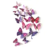 Wall Stickers 12 Pack Magnetic Double Sided Tape 3D Sticker Simulation Color Butterfly Bedroom Decoration