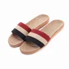 Suihyung Summer Women Men Flax Slippers Mixed Color Belt Indoor Slip On Casual Flat Slides Sandals Hemp Insole Female Flip Flops G220518