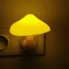Led Nuit Champignon Prise Murale Lampe Eu Us Plug Blanc Chaud Ligontrol Capteur Chambre Lumière Décoration de La Maison 220707