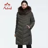 Novo Astrid Winter Cheght Down Jacket Women With a Collar Cola de pele Loue Outterwear Quality Women Women Coat de Winter FR-2160 211120