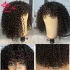 Spiral Curl Afro crépus bouclés coupe courte Bob perruques avec frange brésilienne perruques de cheveux bruts pour les femmes sans colle pleine Machine faite pas cher Wi4319650