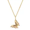 Pendant Necklaces Daihe Exquisite 18K Gold Butterfly Necklace Women Colorful Crystal 3A Zircon Copper Gift Jewelry WholesaPendant