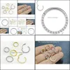 Nez Anneaux Goujons Corps Bijoux 20 Pcs Piercing Acier Chirurgical 316L Cz Septum Clicker Anneau Oreille Helix Daith Ca Dh5Js