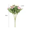 Dekorative Blumen Kränze 1 Bouquet 10 Köpfe künstliche Rose Pfingstrose Tee Camellia Silk gefälschte Flores für Hausgarten Dekoration Hochzeitsblume r