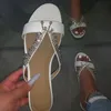 Sandálias femininas Gladiador de verão Sapatos casuais bohemia Mujer Sapatos de casamento Crystal feminina linear sandálias de praia 210427