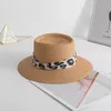 Leopard Silk Scarf Halm Kepsar Ny Street Trendy Top Hat Kvinnor Sommar Solskydd Kepsar