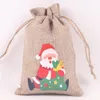 Sacchetti di tela di cotone jumbo Jumbo Babbo Natale personalizza il sacchetto di caramelle Ornamenti per sacchetti regalo di Natale per la casa