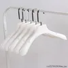 50pcs Clothes Hanger For Coats Garment And Fur Cloth Holders Thick Wide Shoulder White Plastic Storage Racks Hangers &