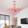 Pendant Lamps Colorful Crystal Chandelier Color Droplight Living Room Bedroom Lamp Creative Fantasy Luminaire Stained Glass Lustre WF1114Pen