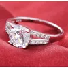 Solid Real 925 Sterling Silver Ring wedding engagement promise Rings For Women two colors finger jewelry