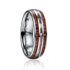 Wedding Rings 6mm Hawaiian Koa Wood And Abalone Shell Tungsten Carbide For Women MenWedding Lois22