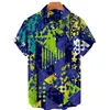 Camicie da uomo camicie hawaiane unisex camicia a maniche corte alla moda con francobolli 3D di colore adatti per le vacanze e le spiagge
