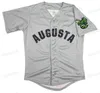 Xflsp GlaMitNess Mens Augusta GreenJackets Bianco Beige Personalizzato Qualsiasi nome Qualsiasi numero Camicie doppie cuciture Maglie da baseball Alta qualità