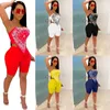 Femmes Designer Survêtements Deux Pièces Tenues Discothèque Sexy Imprimé Tenues Brodé Pli Tops Shorts Ensemble DHL