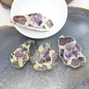 Подвесные ожерелья 1pcs Natural Geode Agates Slice Slab